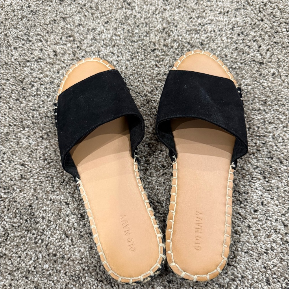 Old Navy Black Slide Sandals for Women